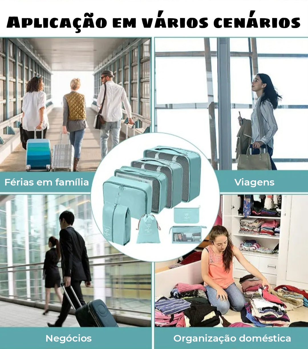 Organizador de viagem Wanderlust | Armazenamento de malas para viagens